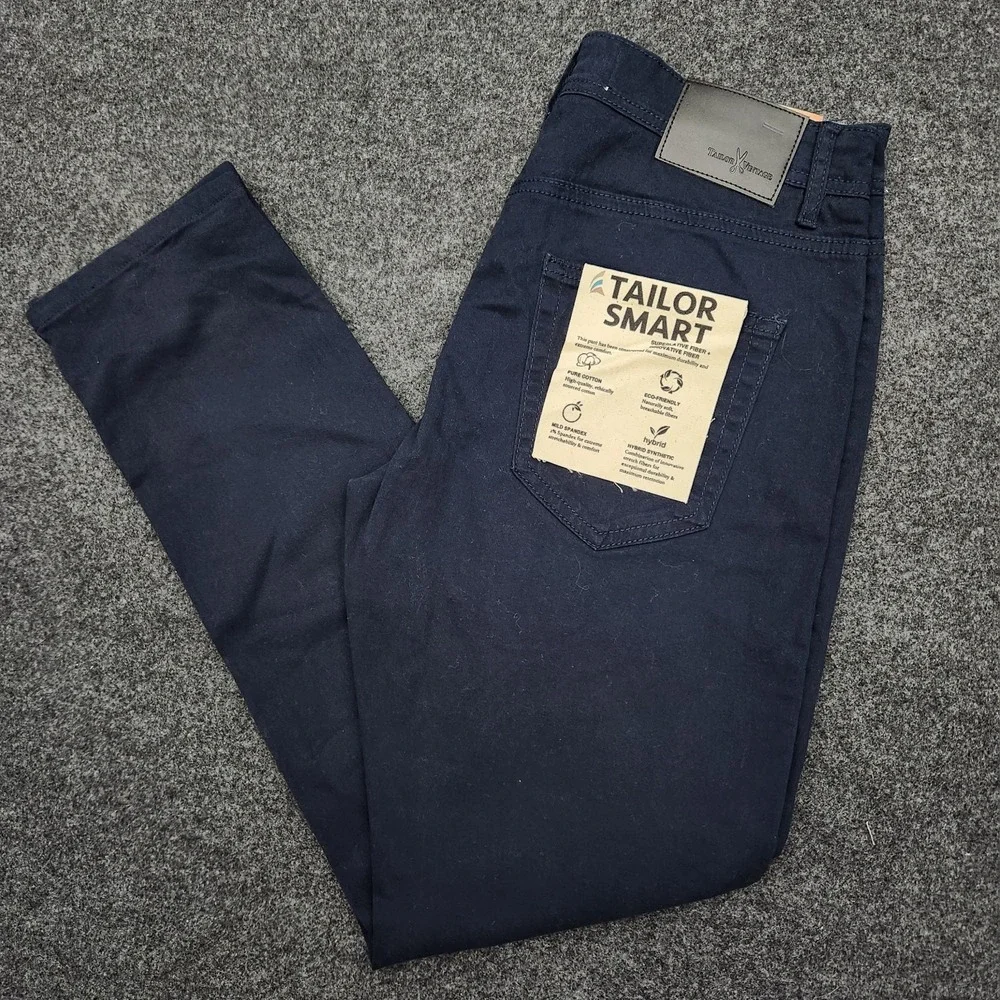 Tailor Vintage Mens‎ 32x30 Tailor Smart Pants Blue Canaan Slim Fit Stretch NEW